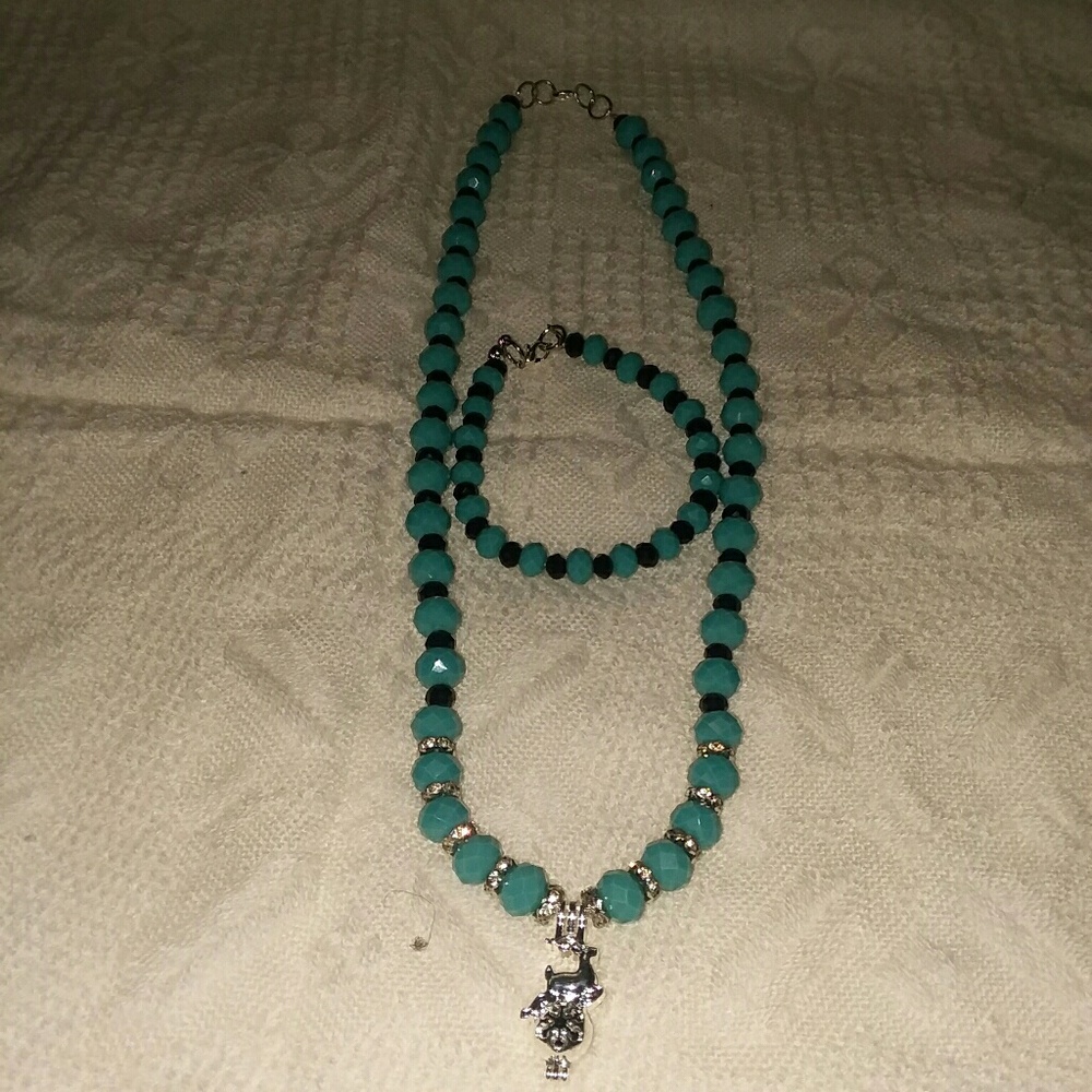 Glass beads hand made jewelry set
